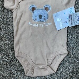 Koala Embroidered Kids One Piece - Tan
